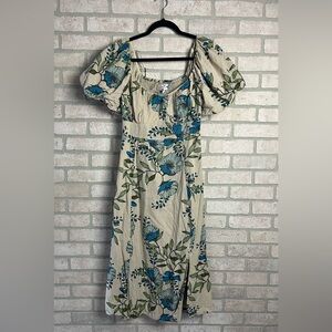 Tulip Creations Midi Linen Blend Dress- Size M